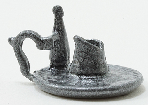 Dollhouse Miniature Candleholder-Pewter